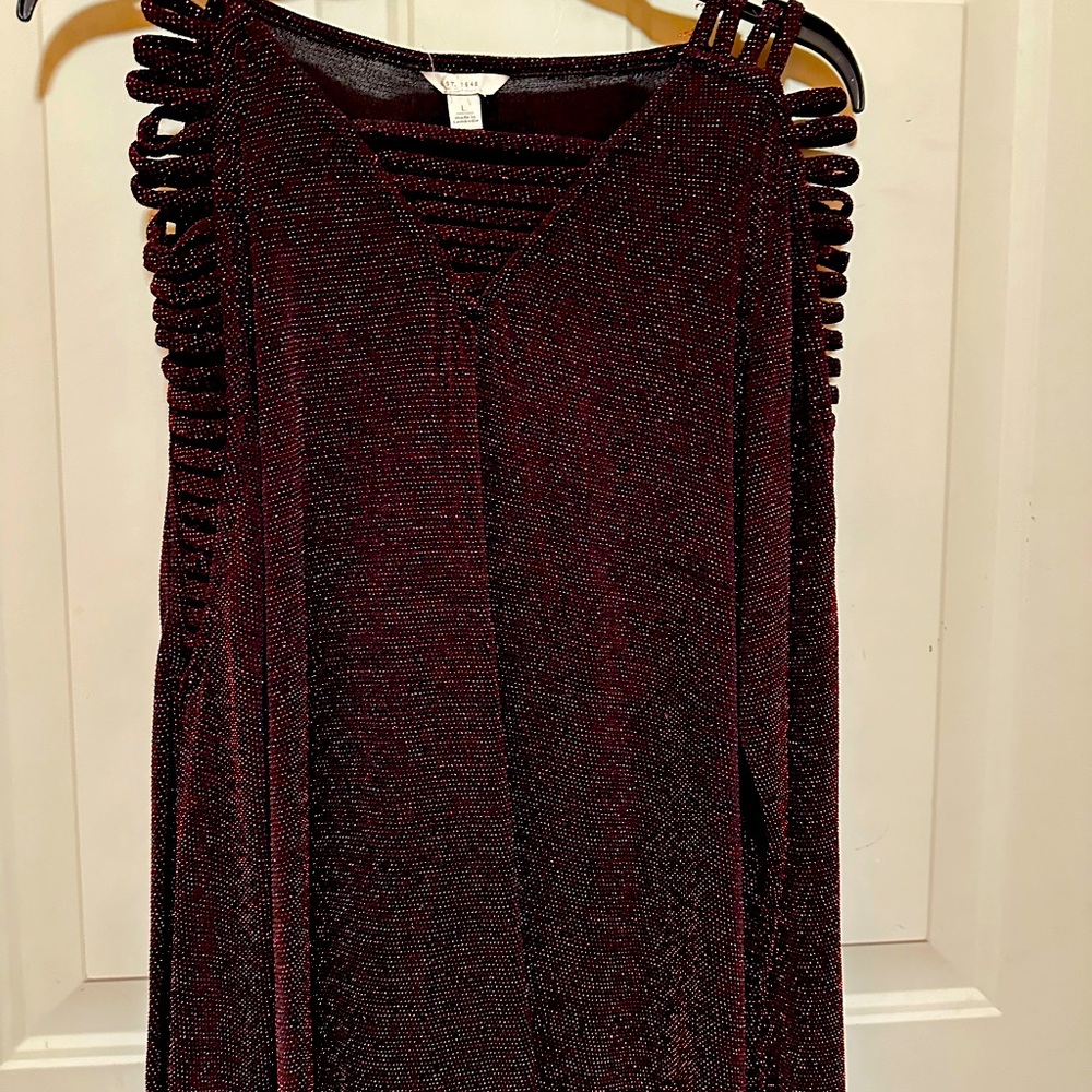 Red, dressy top